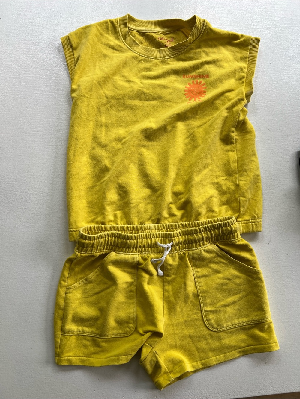 Cat & Jack Yellow Girls Tank & Shorts Set